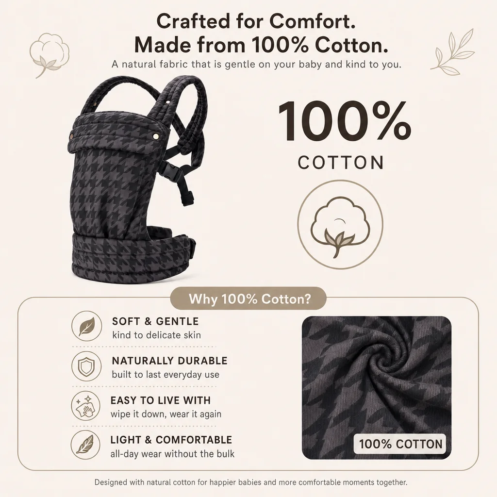 Guide to the carrier's 100% cotton fabric